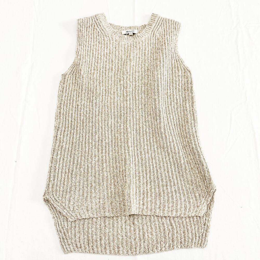 Madewell Knit Sleeveless Sweater Heavy Cream Beige Size XS